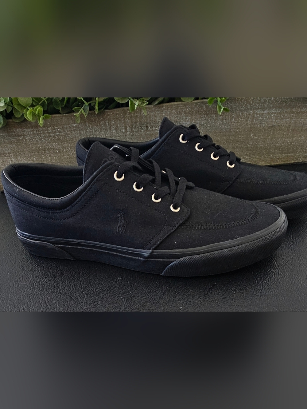 Polo by Ralph Lauren Men's Black Canvas Low-Top Sneakers/Shoes Size 12 NWOB - Picture 2 of 10